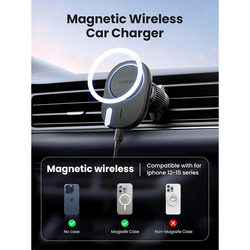 Cargador magnético inalámbrico para auto - UGREEN | CD345 (25925) - Imagen 3